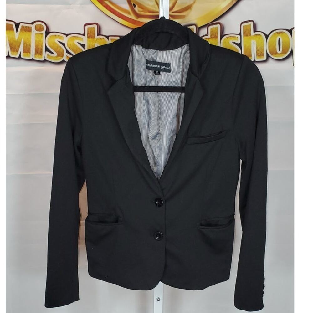 Ambiance Apparel Black Blazer Women’s Jacket Size Medium